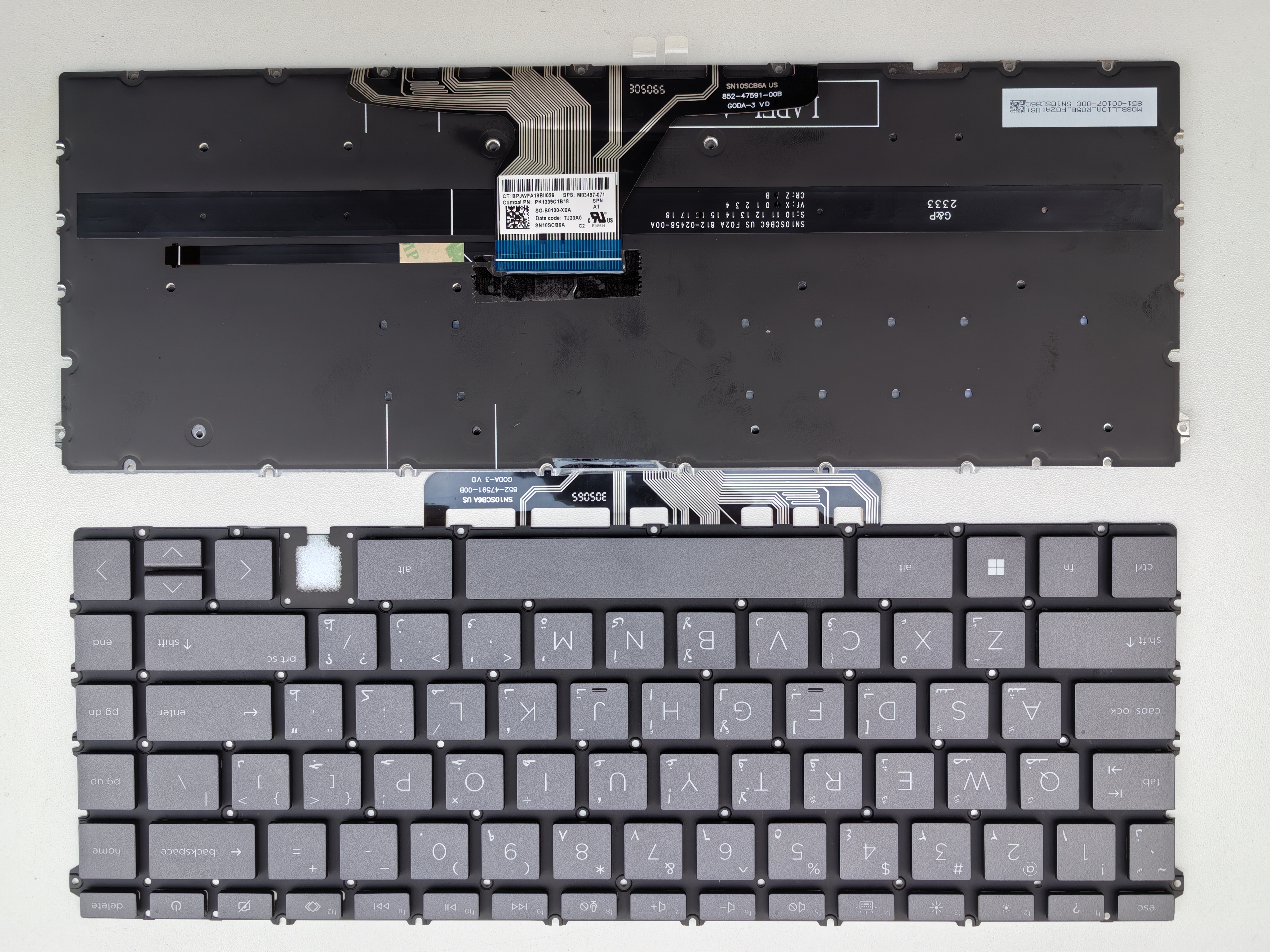 Picture of New Replacement Laptop Keyboard For HP 16-F/Spectre x360 16 inch 2-in-1/TPN-C154 Brown Backlit AR Layout